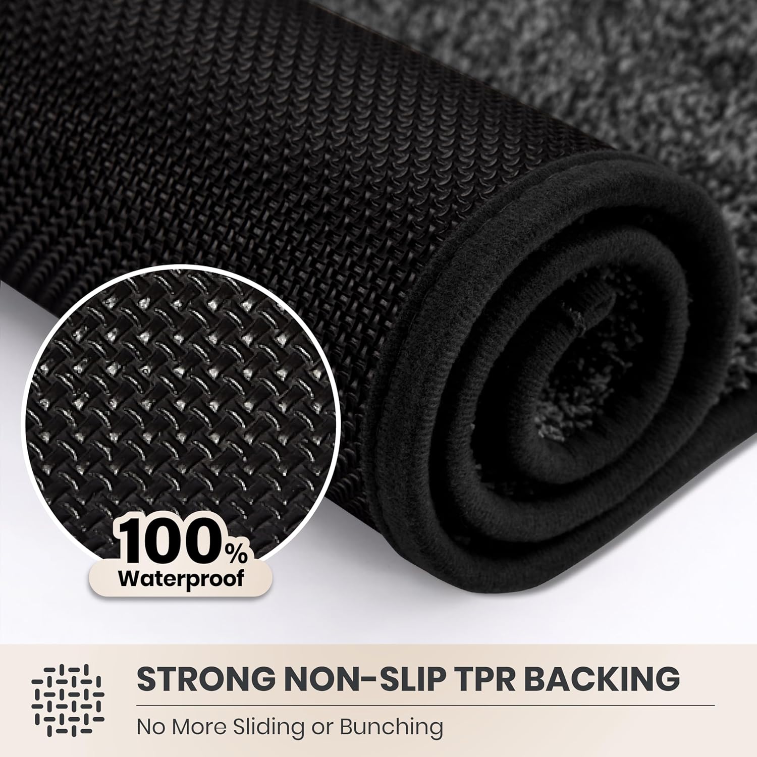 Thumbnail 4 de PURRUGS 36" x 36" Dirt Trapping Indoor Door Mat, Charcoal, Machine Washable