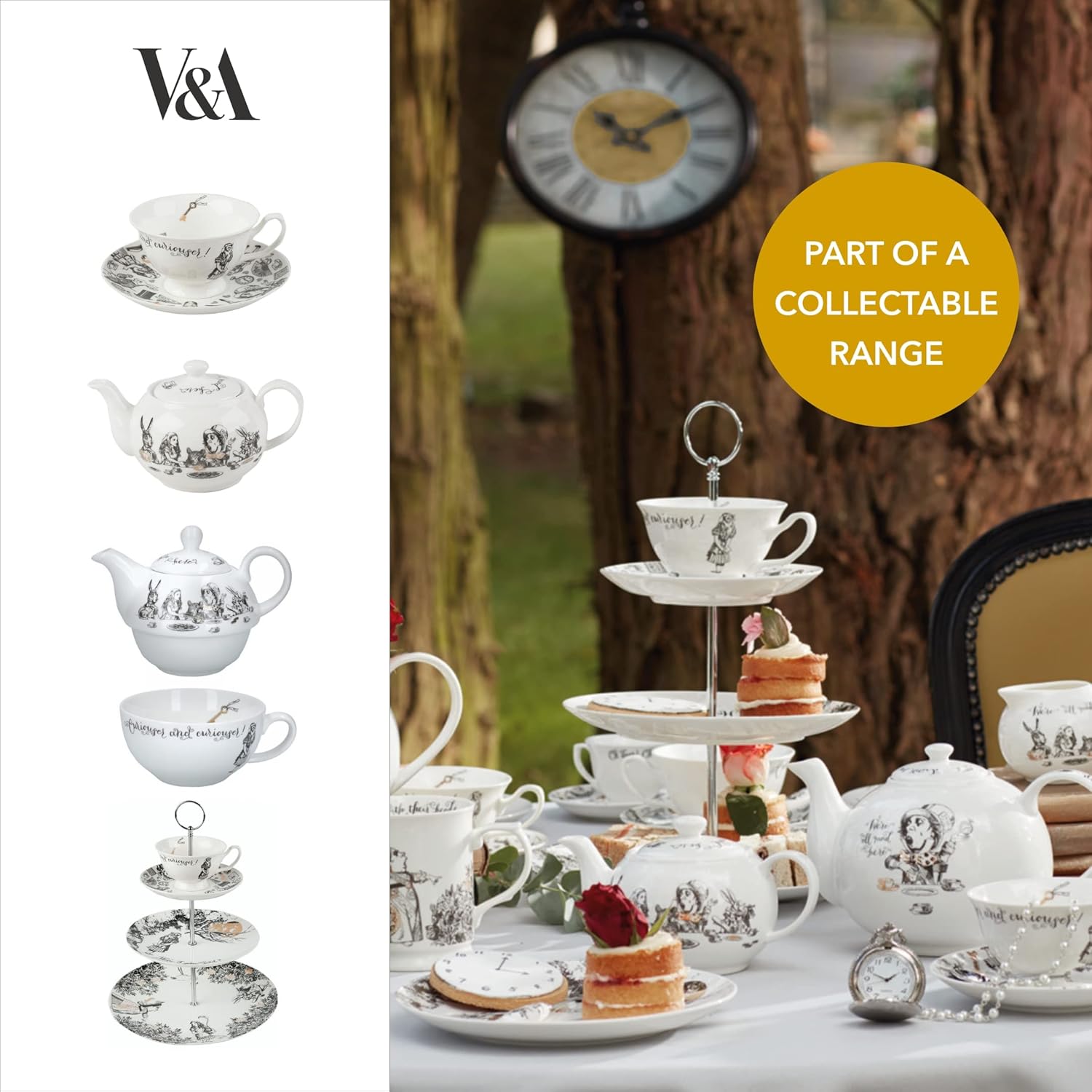 Detalle de Ensemble de gâteaux sur pied à 3 étages V&A Alice au pays des merveilles – Coffret cadeau