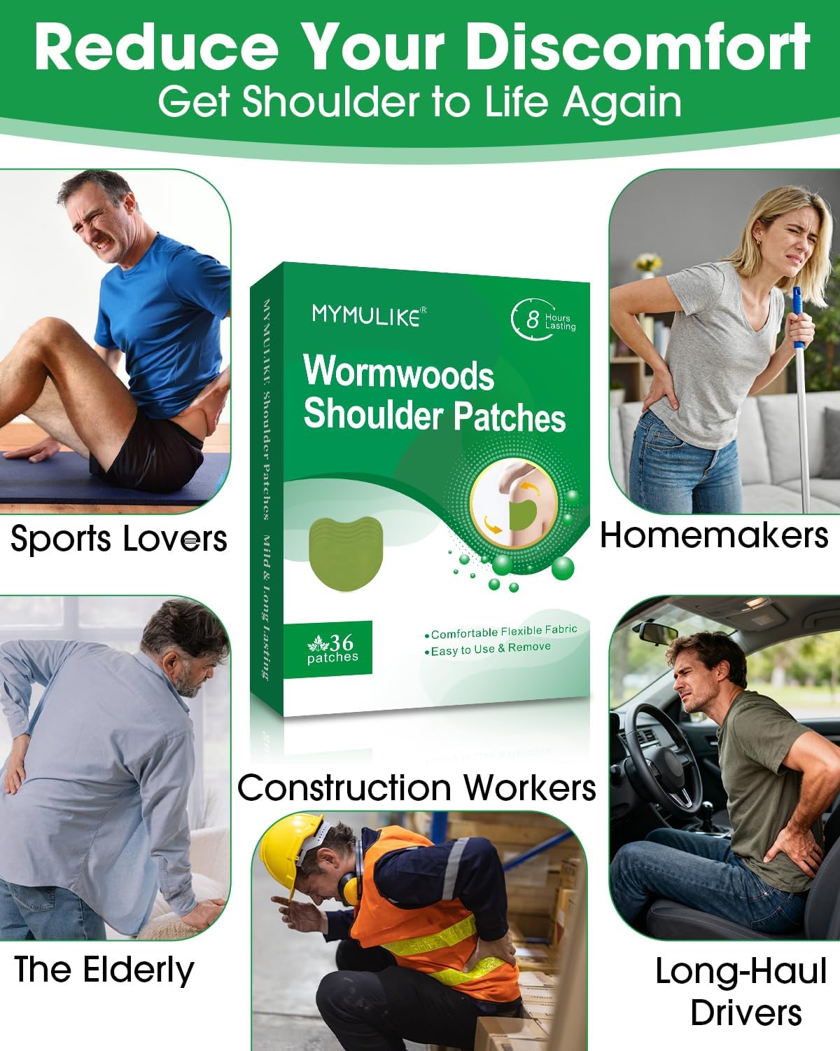 Detalle de 72 Count Neck Warming Herbal Plaster Patches (Maximum Strength) with Wormwood Heat