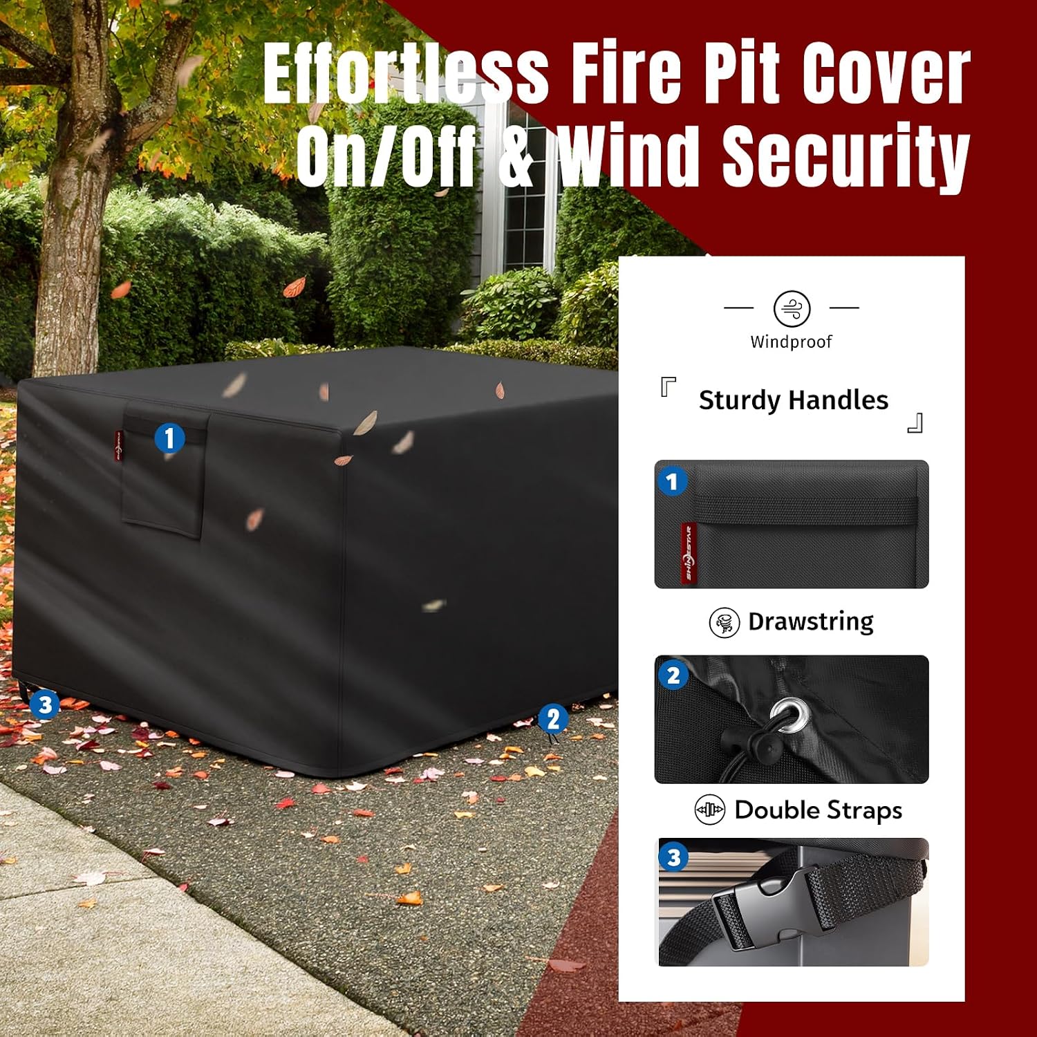 Thumbnail 6 de SHINESTAR Rectangular Fire Pit Cover, 44 x 34 x 25 Inches