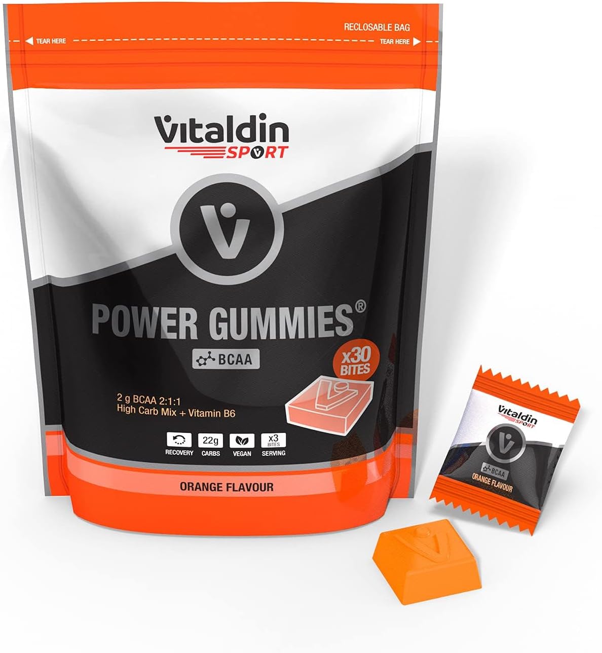 Detalle de VITALDIN SPORT Power Gummies BCAA – protezione e recupero muscolare in formato bite vegano (30 caramelle che cambiano la corsa agli allenamenti)