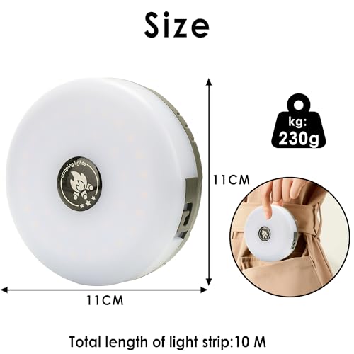 Thumbnail 6 de GCCATE Camping String Lights, 10M USB Rechargeable 3-in-1 Lantern with 8 Modes