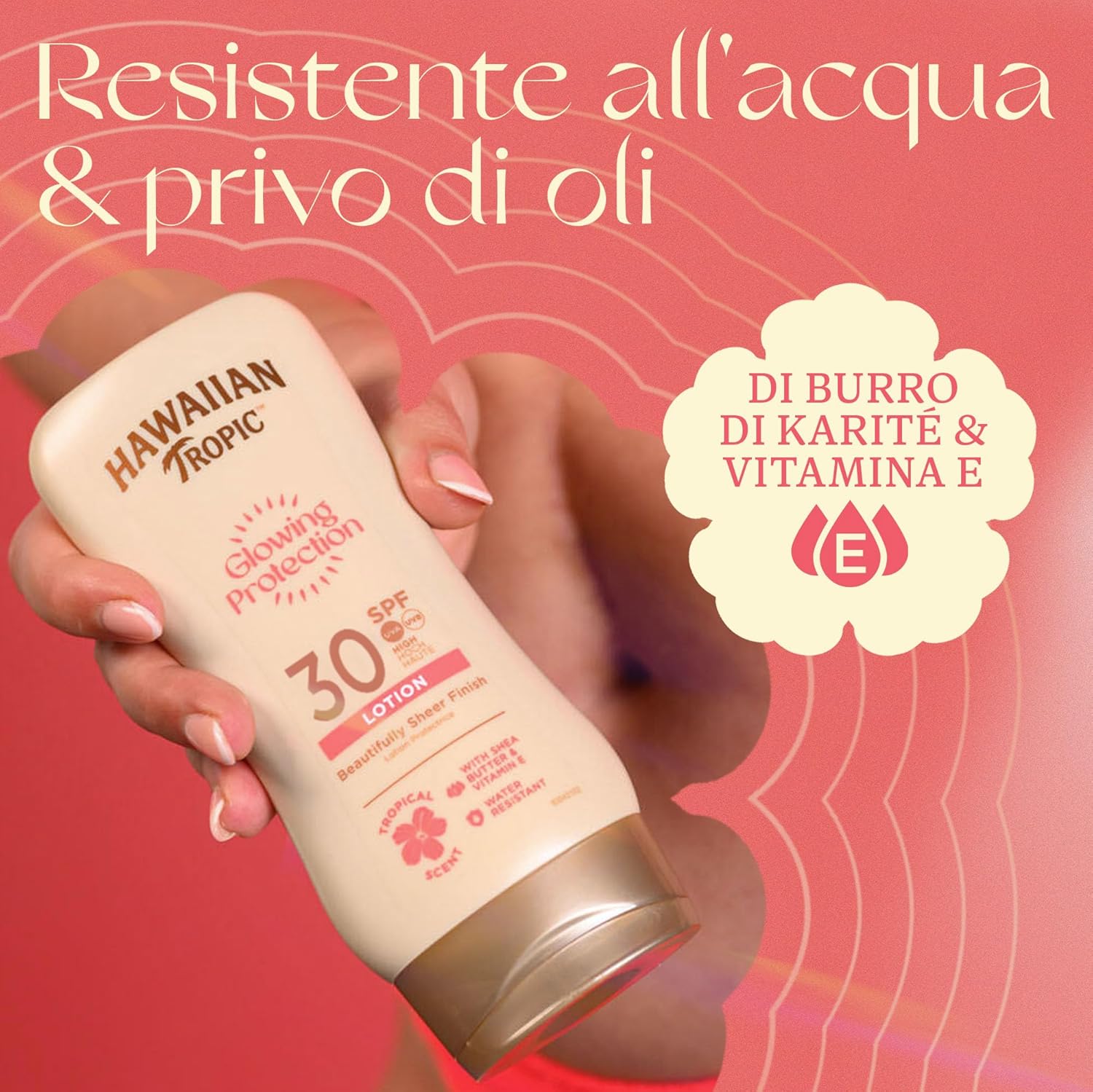 Detalle 2 de Hawaiian Tropic Glowing Protection Lozione Solare SPF30