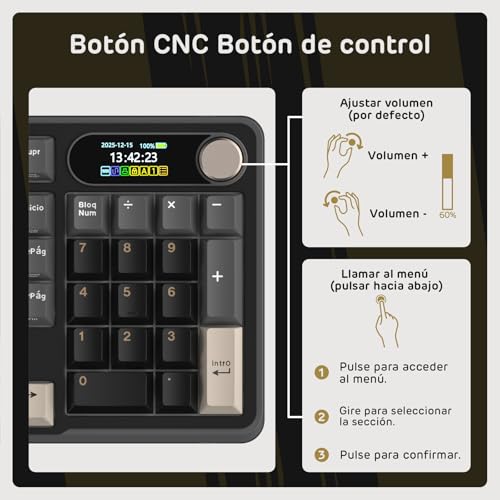 Detalle 2 de RK ROYAL KLUDGE S98 ES: Teclado Mecánico 96% con Smart Display, conmutable por Bluetooth/2.4G/USB-C