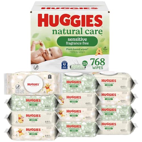 Huggies Natural Care Sensitive Baby Wipes, Unscented & Hypoallergenic (768 Wipes)
