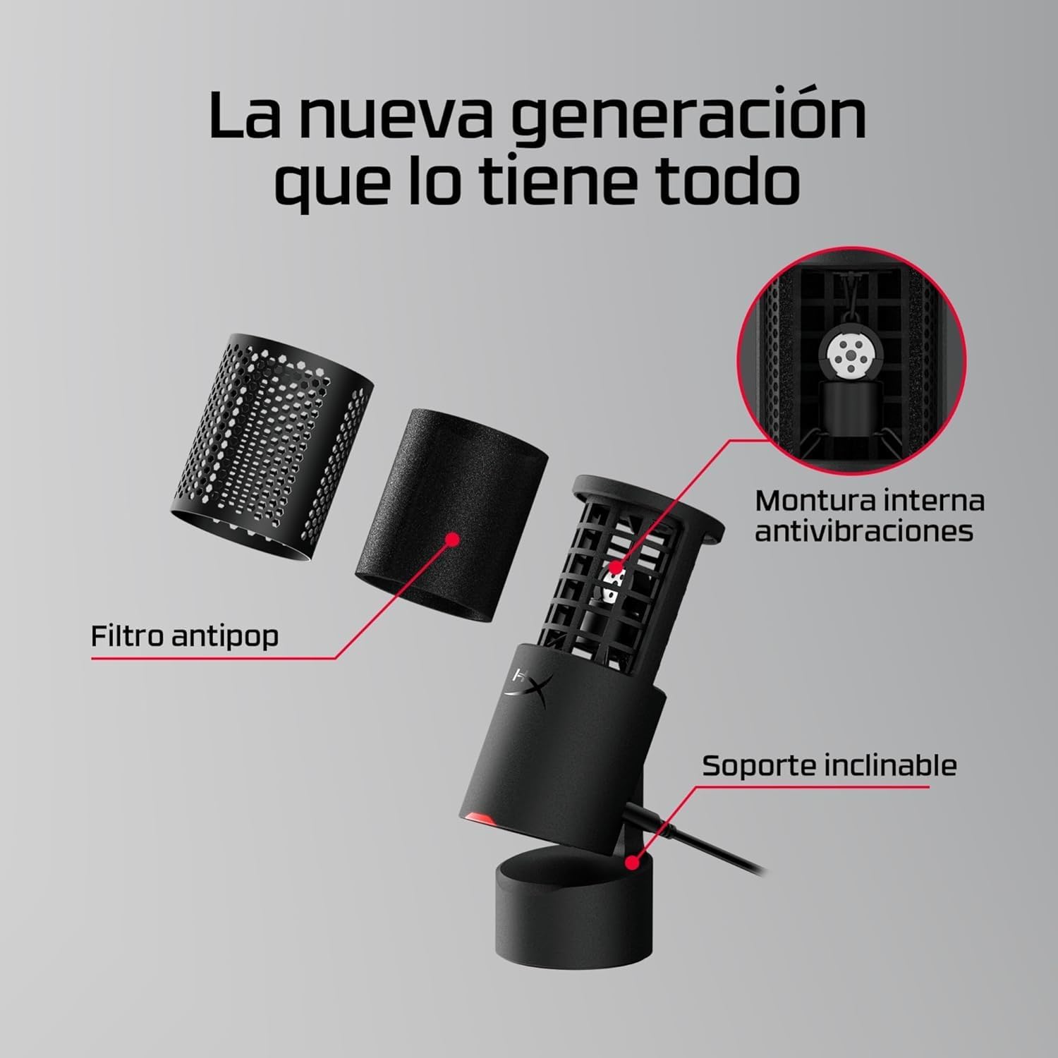 Thumbnail 6 de HyperX Solocast 2: micrófono USB cardioide para streaming y podcast en negro