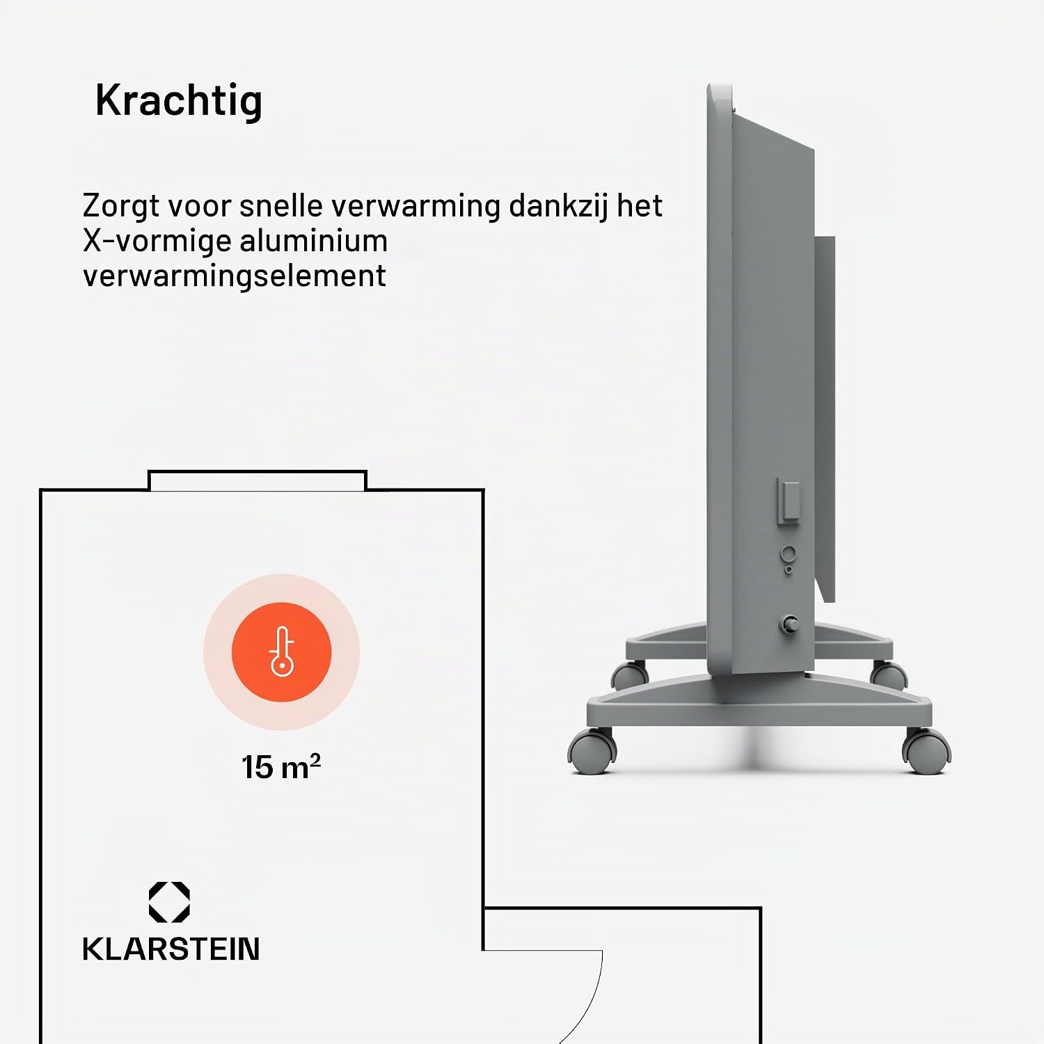 Detalle de KLARSTEIN Bansin Smart convectorkachel 1500 W met appbediening