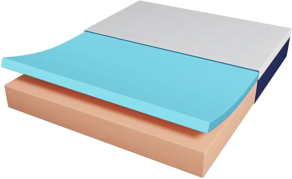 Thumbnail 1 de Yocreat 25CM Double Mattress – Gel Memory Foam with Cooling Cover (135cm x 190cm)