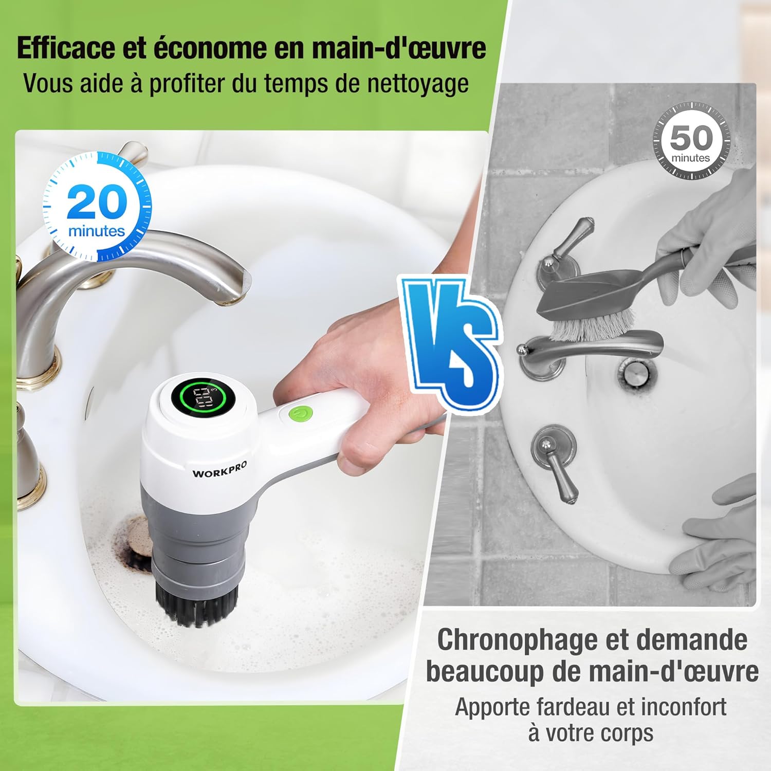 Thumbnail 3 de Brosse de nettoyage rotative WORKPRO 6 brosses