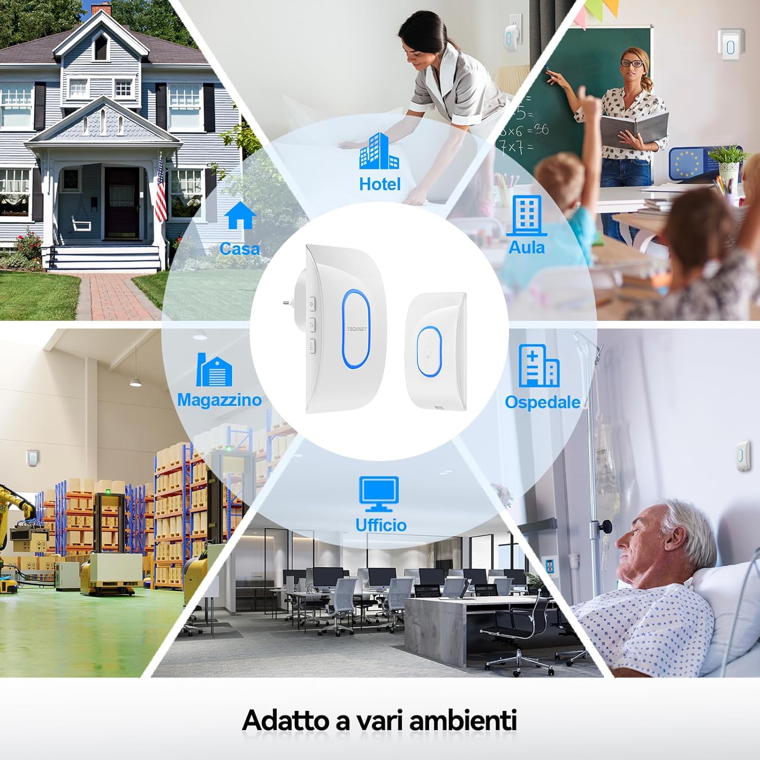 Thumbnail 6 de TECKNET Campanello senza fili 400 m, 60 melodie 🔔