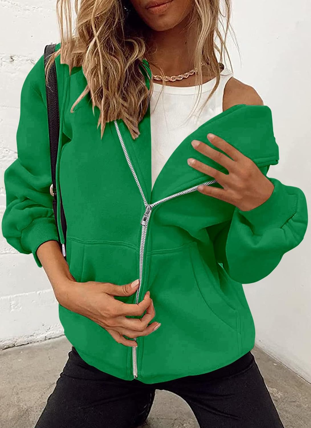 Thumbnail 4 de PRETTYGARDEN Women's Zip-Up Hoodie, Fleece-Lined with Pockets
