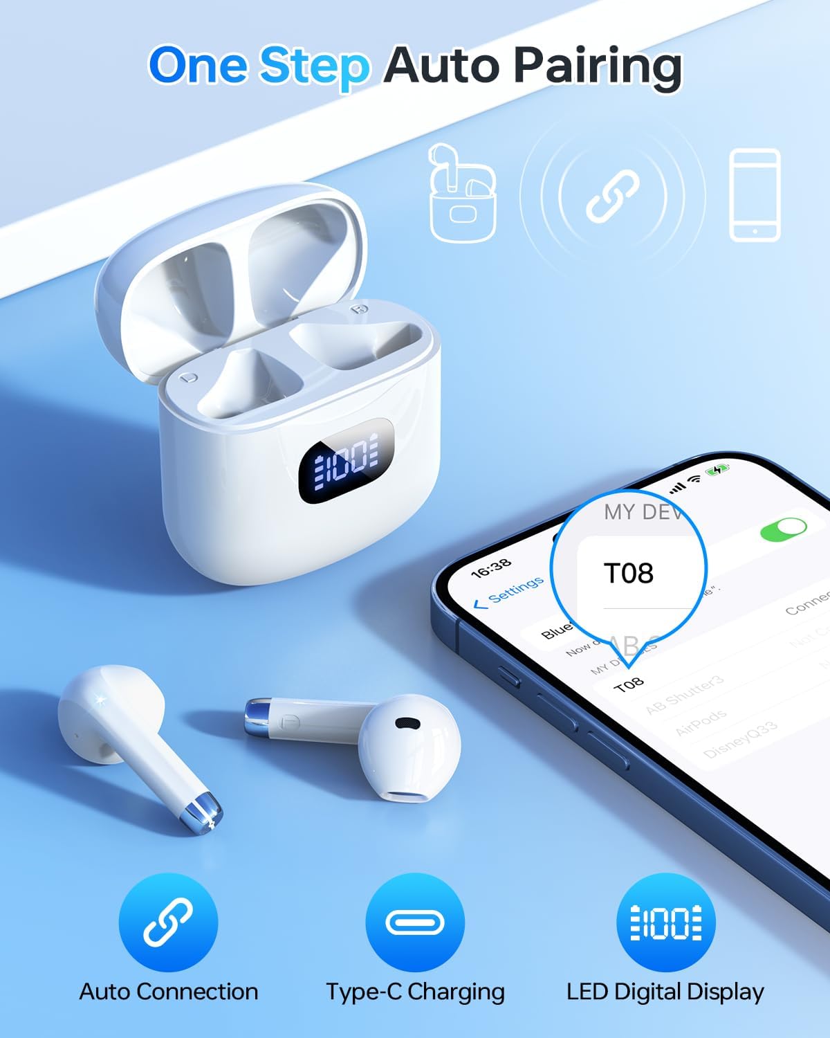 Thumbnail 1 de KTGEE Wireless Earbuds Bluetooth 5.3 with 40Hrs playback