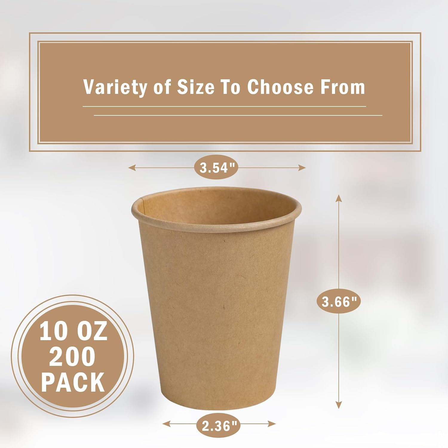 Detalle 2 de Lamosi 10 oz Kraft Paper Cups 200 pack