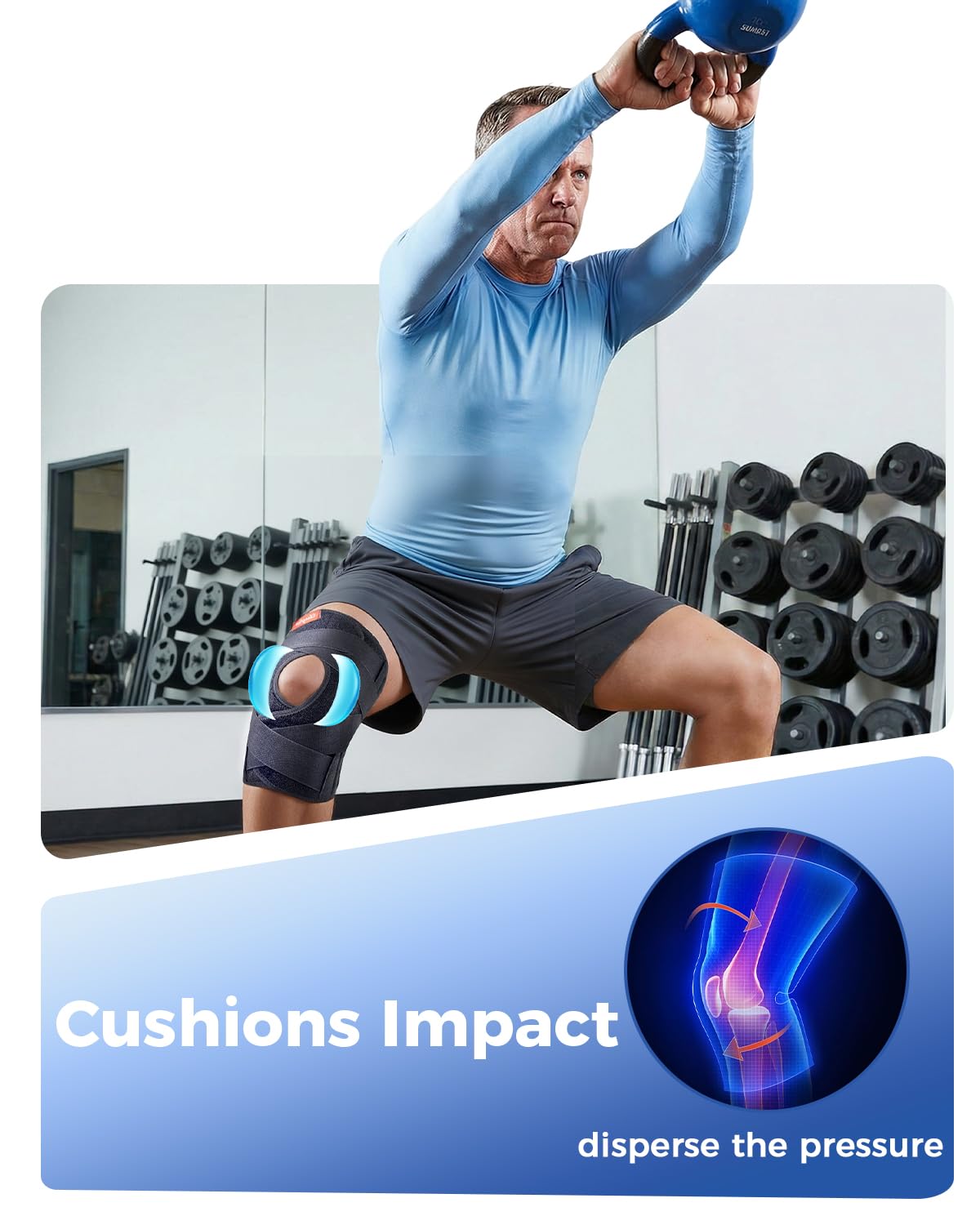 Thumbnail 5 de Medical-Grade Knee Brace for All: Adjustable, Anti-Slip Support with Side Stabilizers