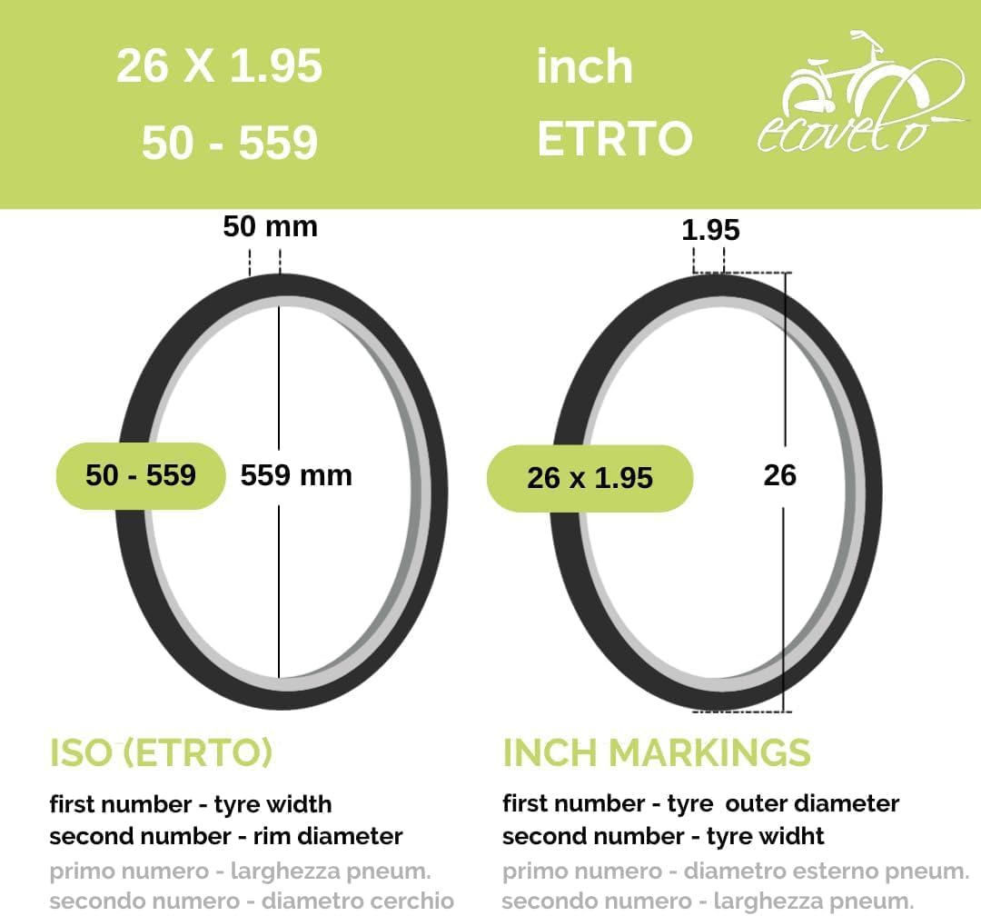Thumbnail 1 de 2 Pneus 26x1.95 Ecovelò Slick Route – 50-559 pour vélo hybride / Rando / Montagne