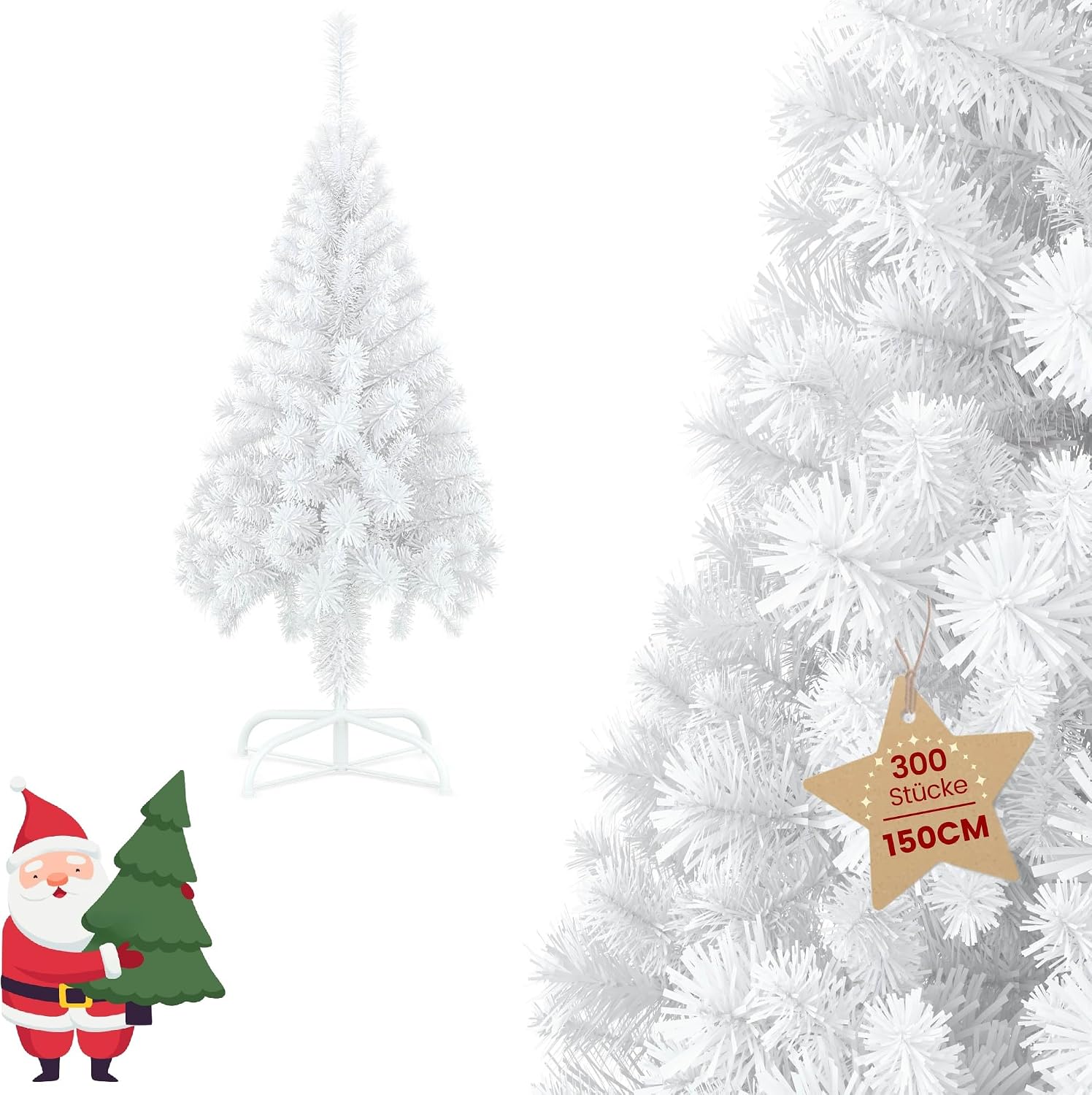 Detalle de UISEBRT HKDY-UIS-(SD00210) Artificial Christmas Tree with Stand, PVC