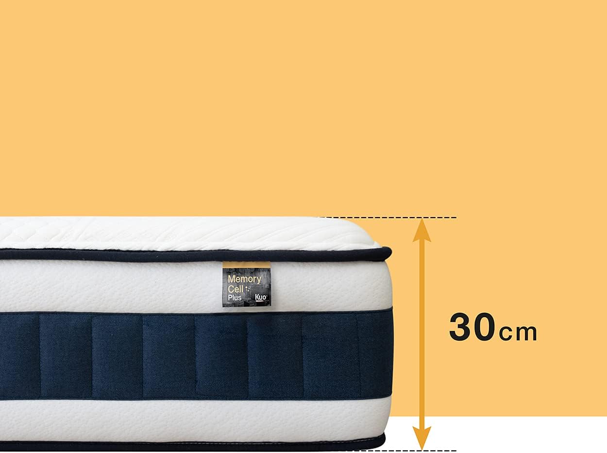 Detalle de KUO Dream Memory Cell Plus: materasso memory foam con gel ViscoTitanium e rinforzo lombare 105x190 cm, 30 cm di spessore