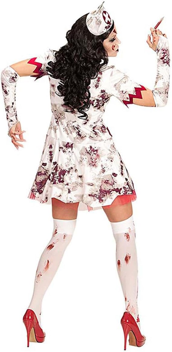 Thumbnail 1 de Widmann Zombie-Krankenschwester Kostüm für Damen (3-teilig) – Kleid, Haube & fingerlose Handschuhe