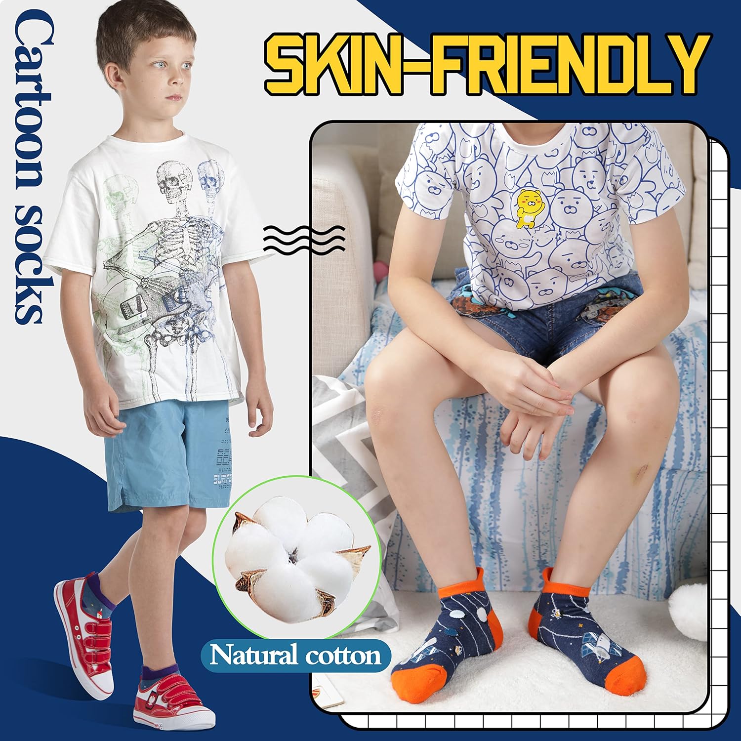 Thumbnail 1 de Welwoos Kinder Sneaker-Socken 6 Paar