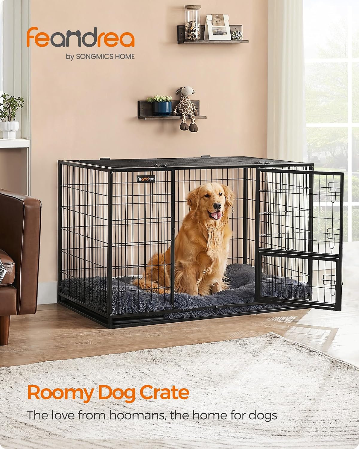 Detalle 2 de Feandrea Dog Crate, 48-Inch