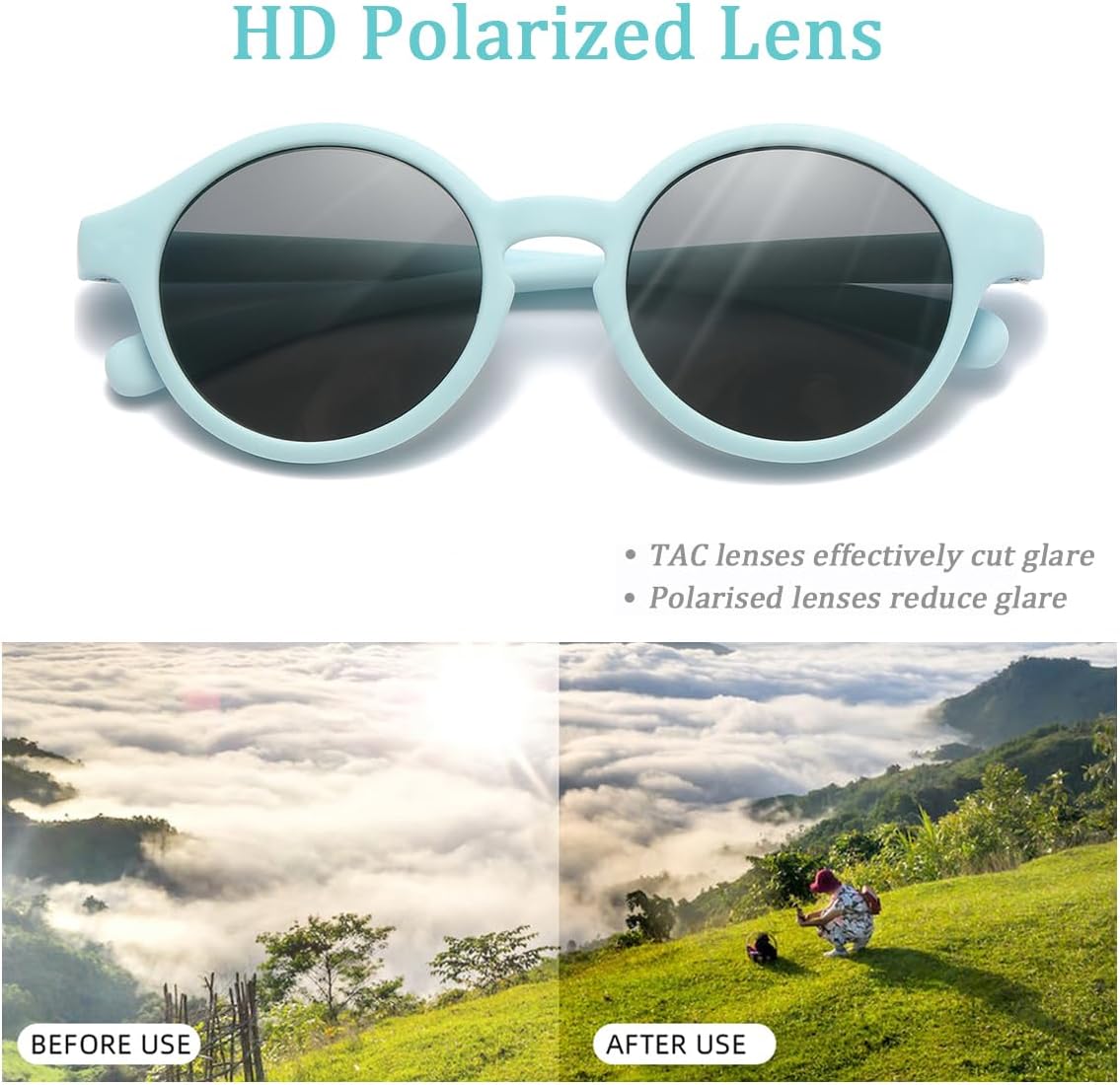 Thumbnail 5 de Musivon Baby-Sonnenbrille 0–2,5 Jahre mit polarisierten UV400-Linsen und flexiblem TPEE-Rahmen