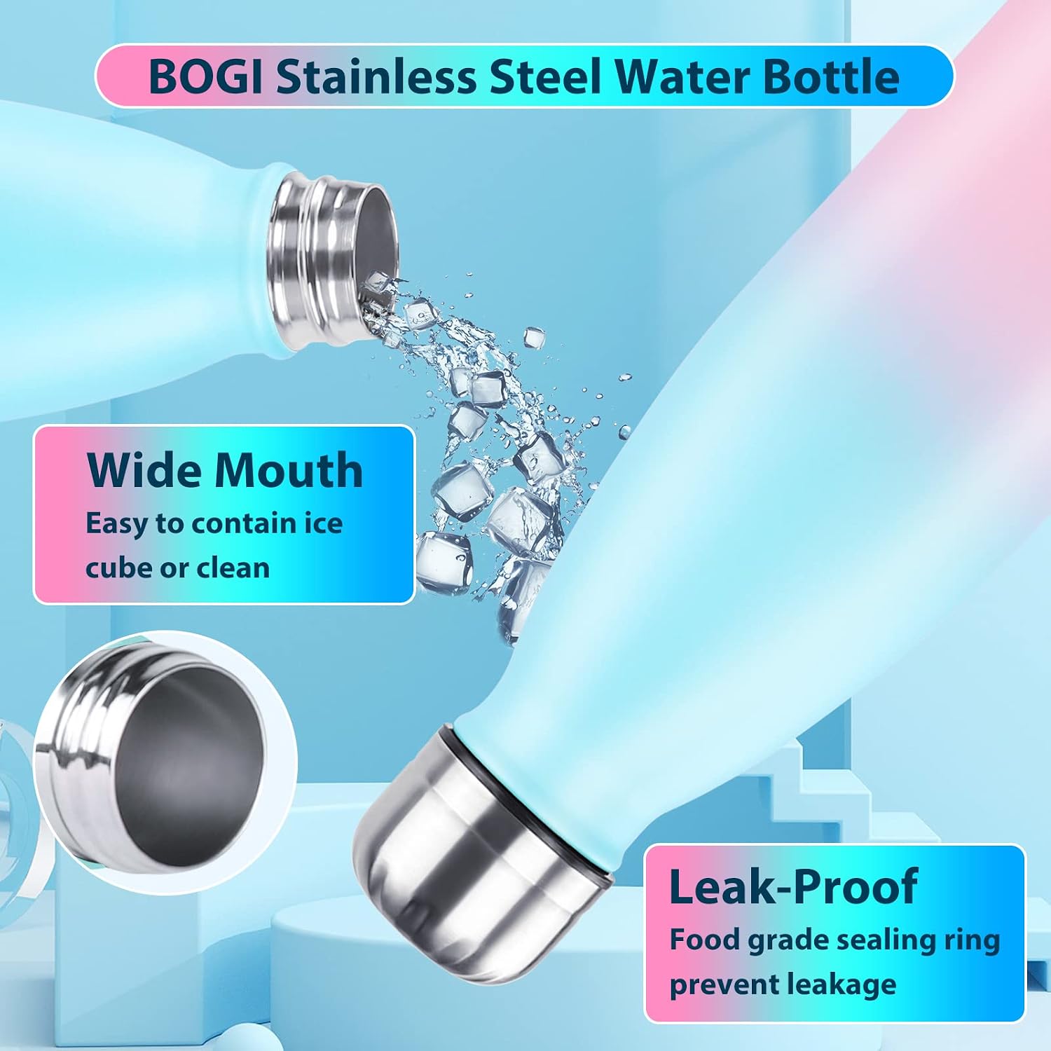 Detalle de BOGI insulated water bottle 500ml
