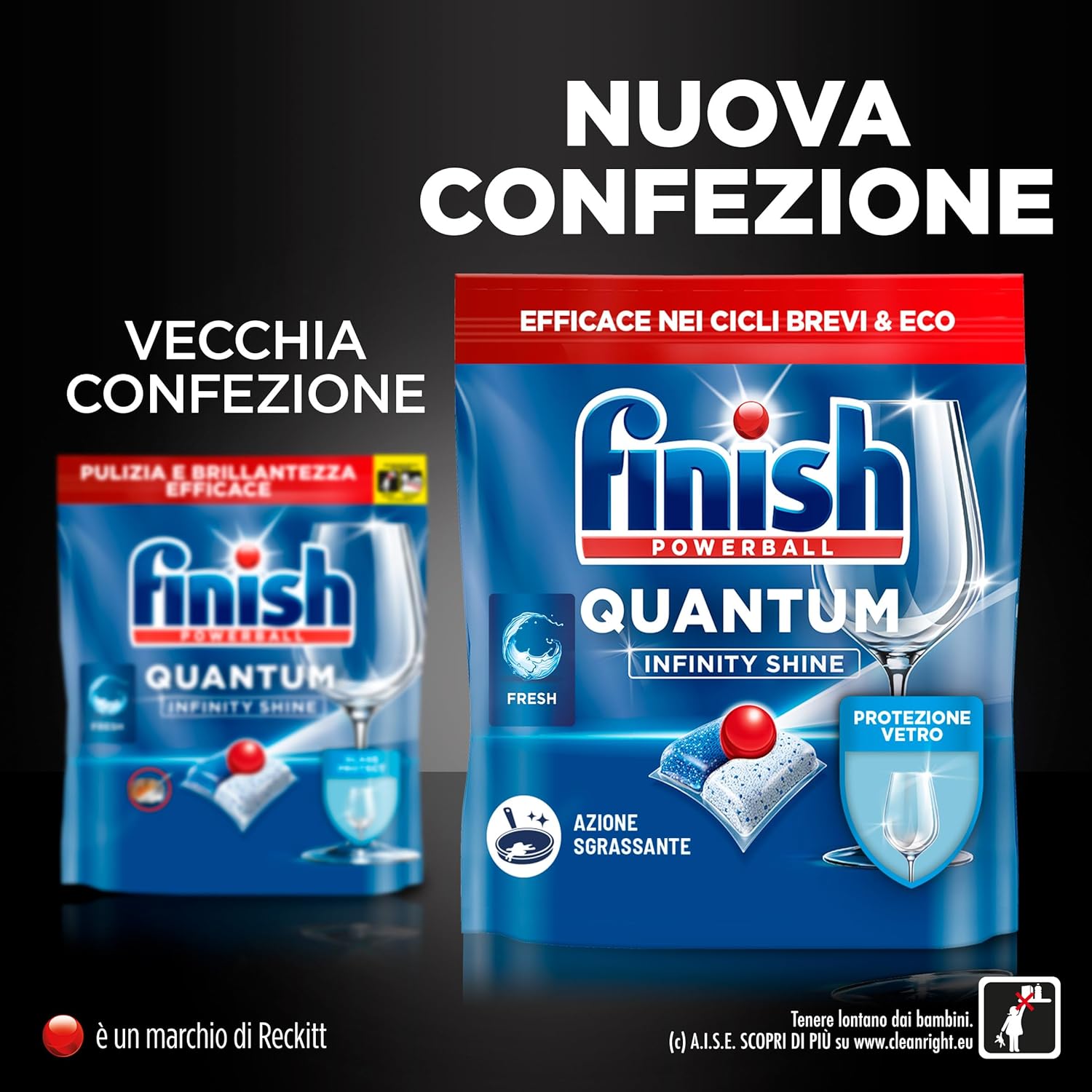 Thumbnail 3 de Finish Quantum Infinity Shine pastiglie lavastoviglie (120 capsule) per pulizia sgrassante e brillantezza