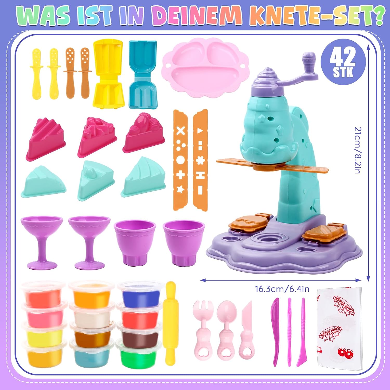 Thumbnail 5 de JoiTale Knete Set für Kinder – 42-teiliges Eiscreme-Set mit Knete-Zubehör (für 3–10 Jahre)