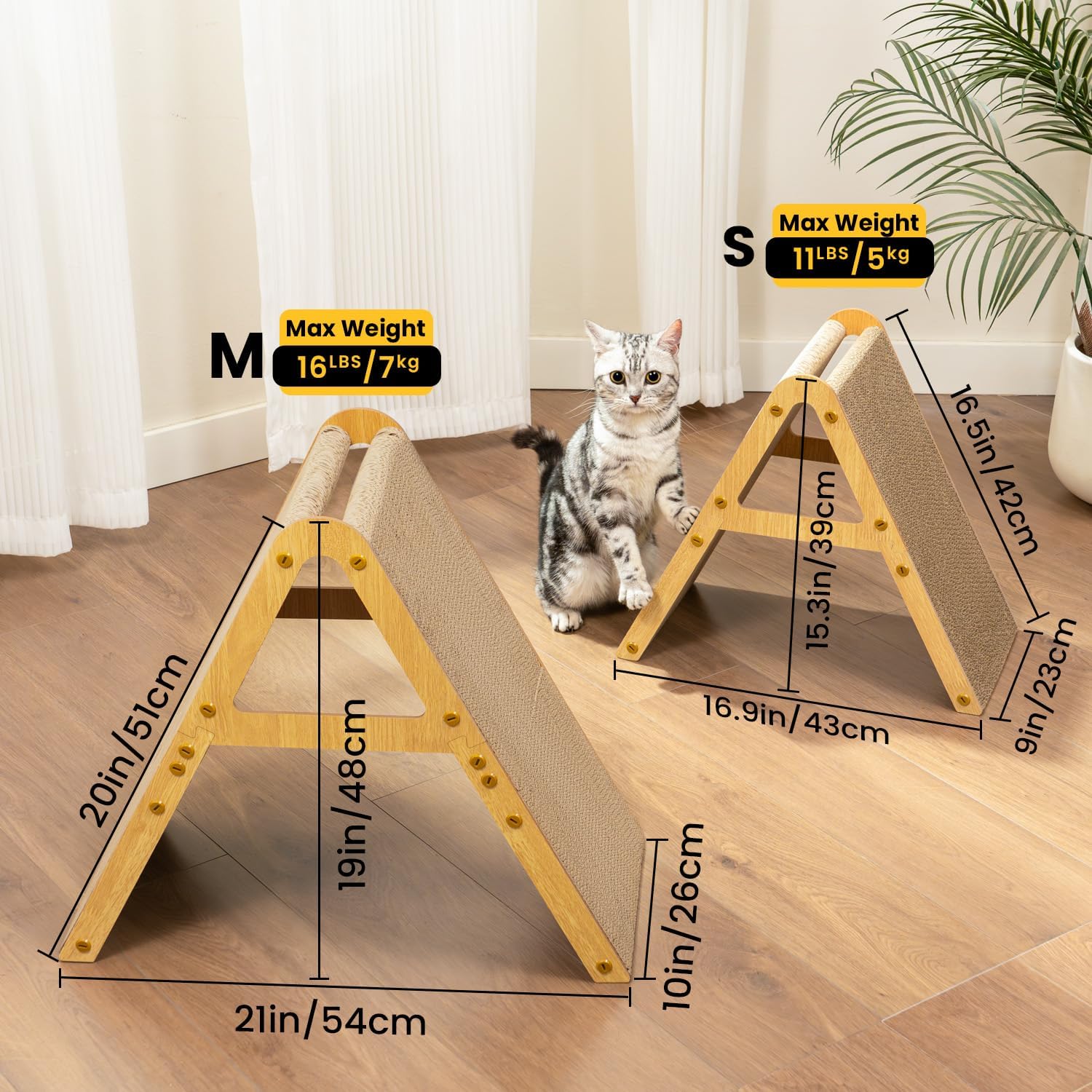 Detalle de Conlun A-Frame Cat Scratching Board (Dual-Sided Vertical/Horizontal Scratcher) for Indoor Kittens