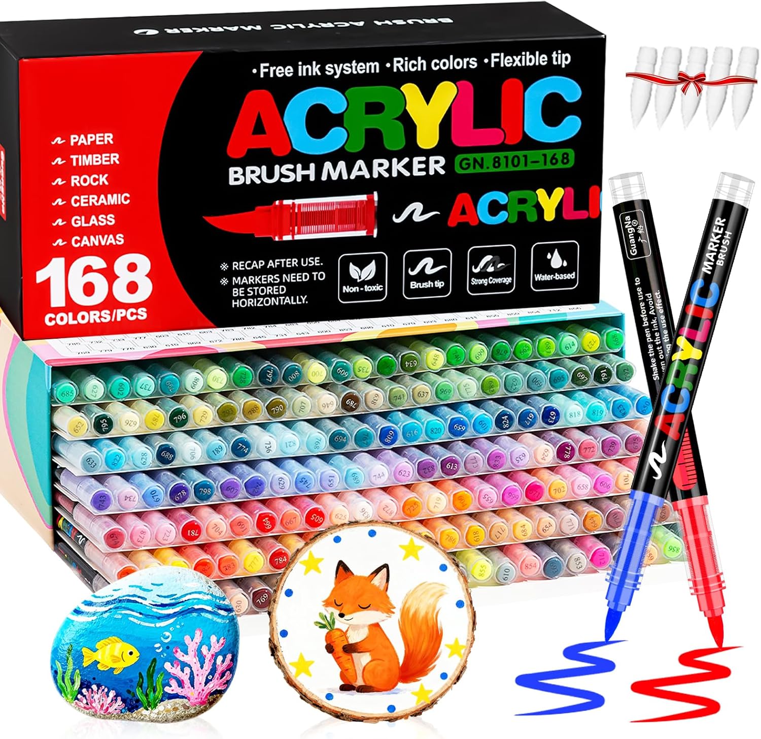 Detalle de VAKKI 168 Colour Acrylic Paint Pens for Art 🎨