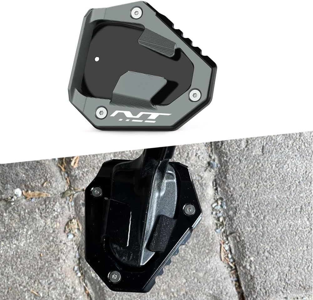Detalle de Modeer Cavalletto laterale esteso per Honda NT 1100 / NT1100 DCT (anni 2022–2025) – accessorio CNC grigio