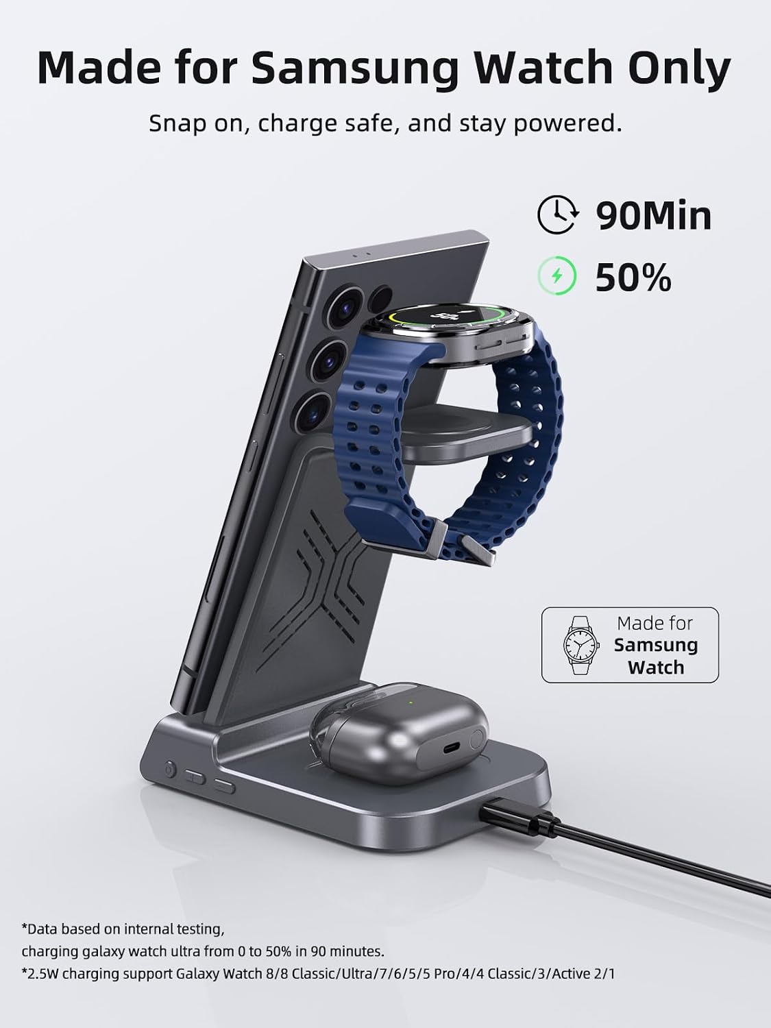 Thumbnail 4 de Samsung 3‑in‑1 Wireless Charger 3 for Galaxy devices