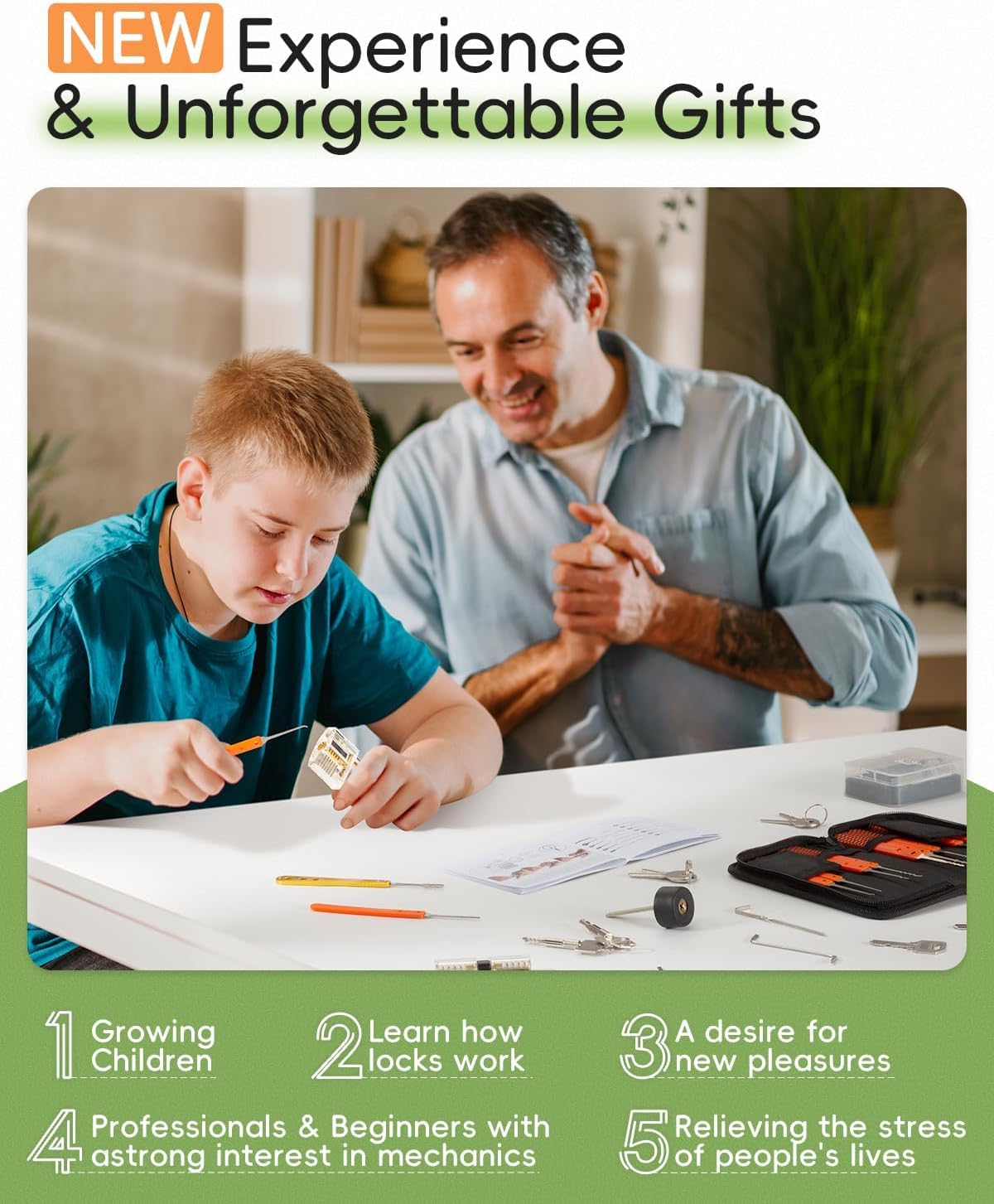 Thumbnail 6 de Eventronic Lock Picking Kit (36-piece) with 4 Transparent Training Locks & Zip Case – Orange