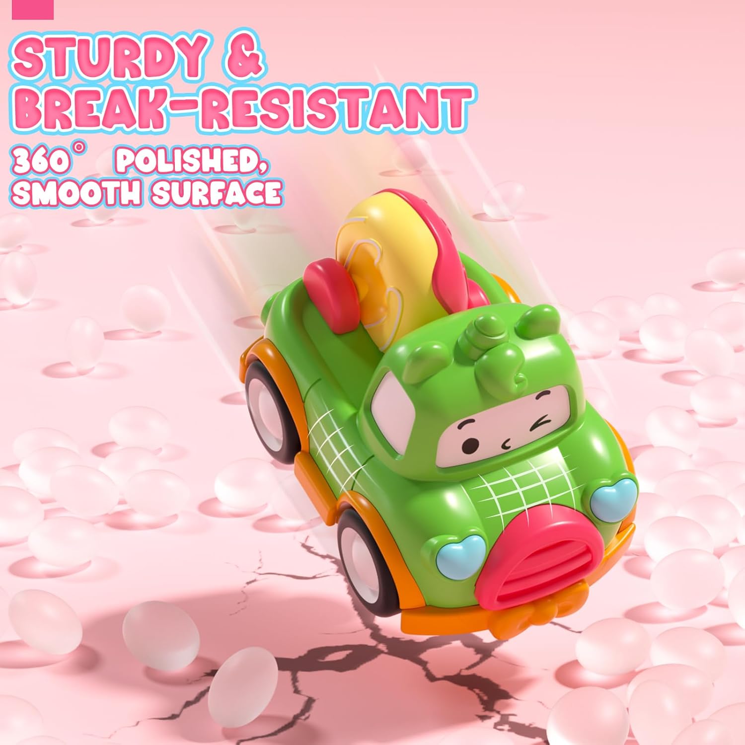 Detalle de Lehoo Castle toddler dessert pull-back car set (rainbow bag, 7 pcs) for 1–3 year old girls