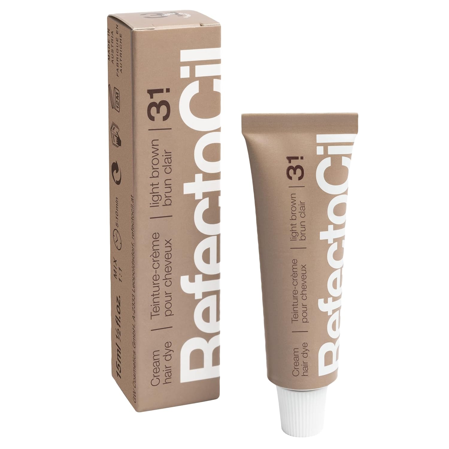 Detalle de RefectoCil Cream Hair Dye 2-Pack – Natural Brunette Tint for Long-Lasting Color