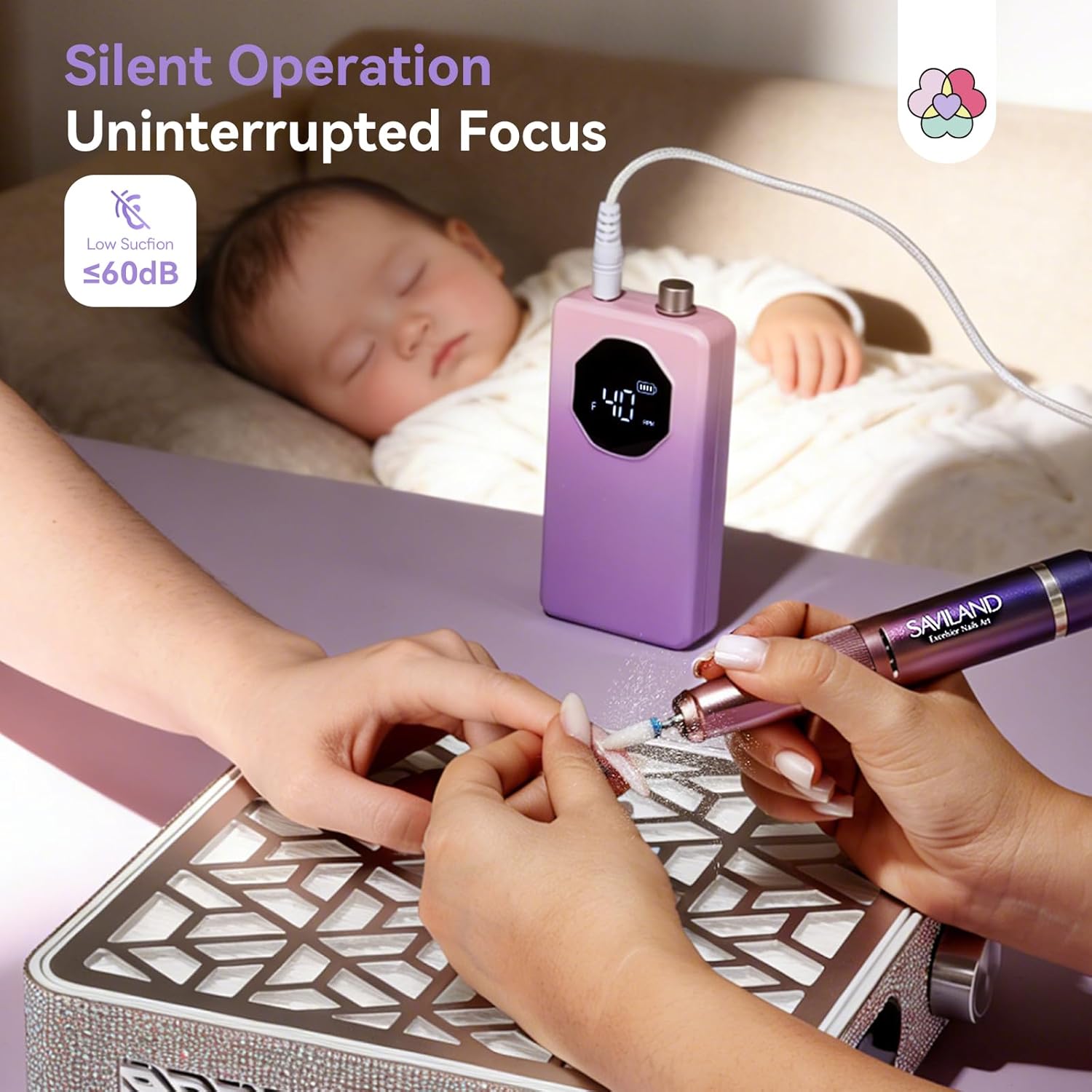 Thumbnail 4 de SAVILAND 2026 Nail Drill Professional (40,000RPM) Electric Nail File Kit for Acrylic, Gel & Extensions