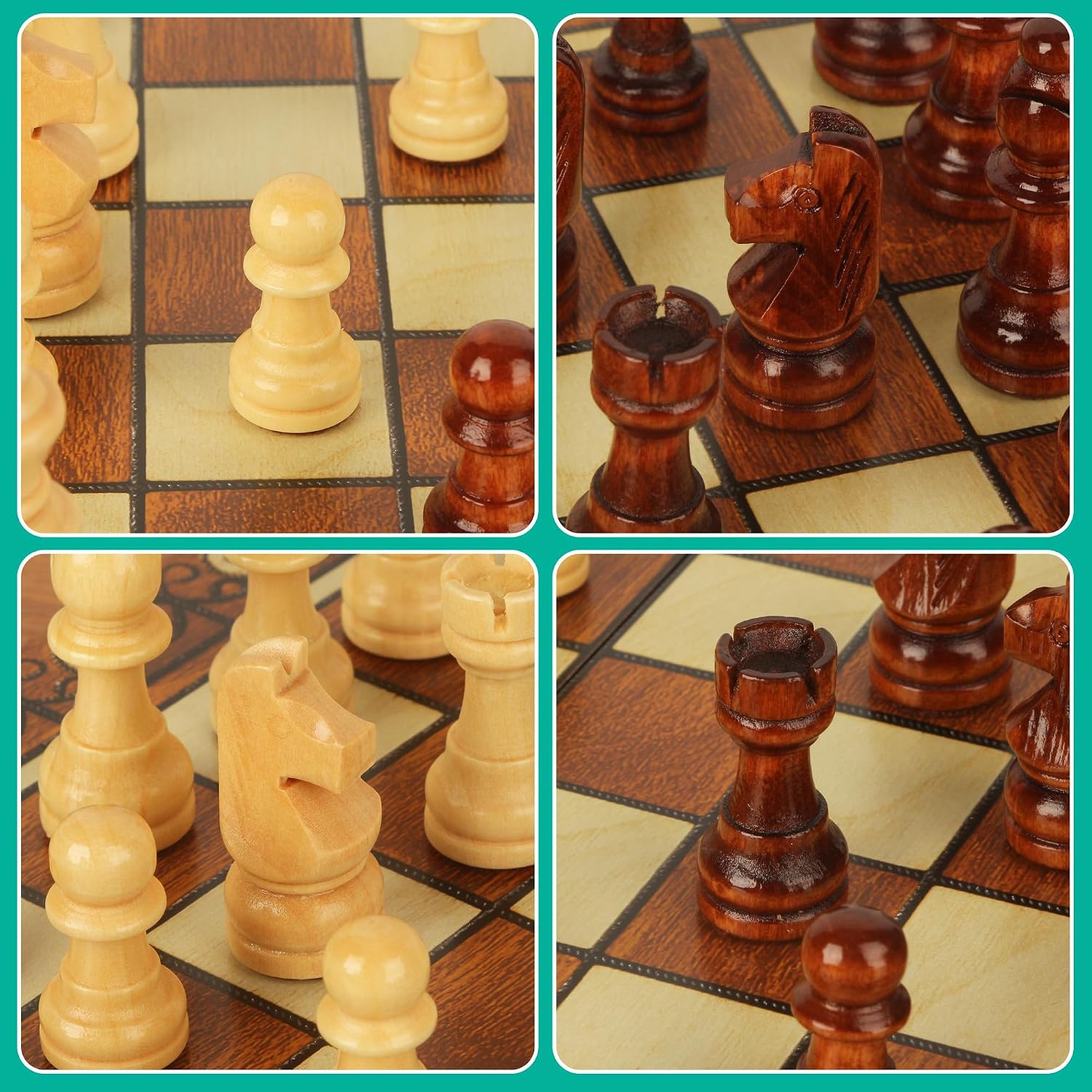 Thumbnail 5 de Schachspiel 3-in-1 Magnetisch Holz 29x29 cm
