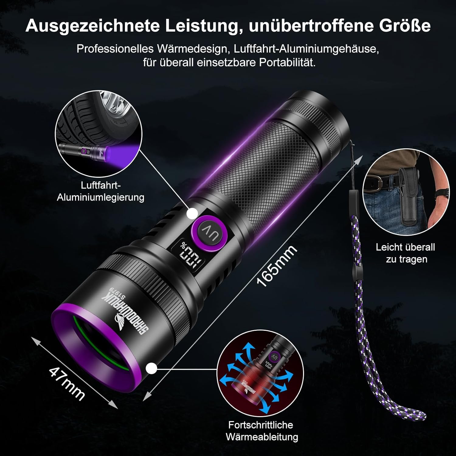 Thumbnail 6 de Shadowhawk 365nm UV Taschenlampe 30W