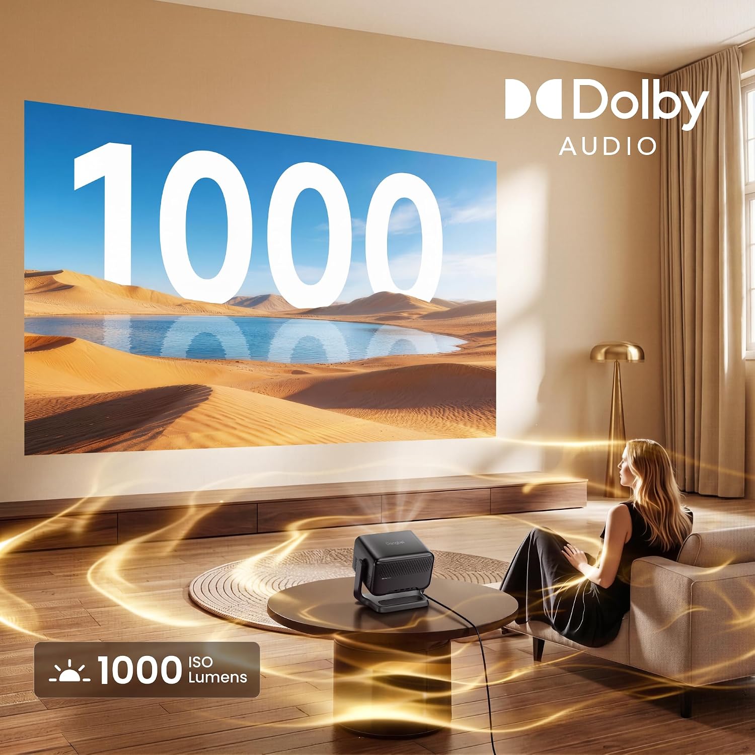Detalle 2 de Dangbei N3 Max Beamer 4K mit VIDAA OS – Tragbarer Heimkino-Projektor für Netflix & Co.