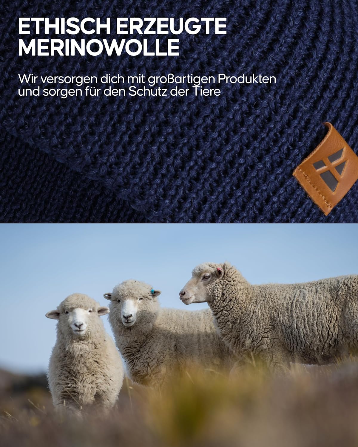 Thumbnail 4 de DANISH ENDURANCE Merino Kindermütze mit Fleece Beanie Kinder