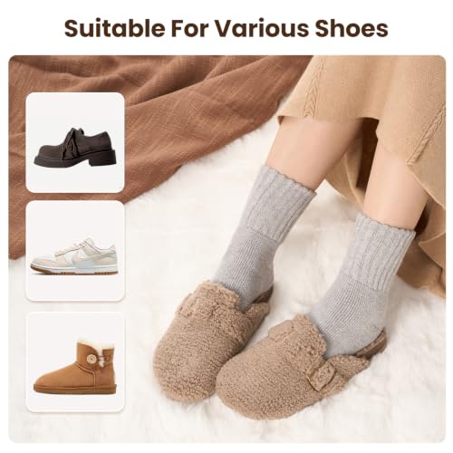 Thumbnail 6 de Niorasen Women's Thermal Wool Socks, 3 Pairs, Full Cushion, Black and Grey