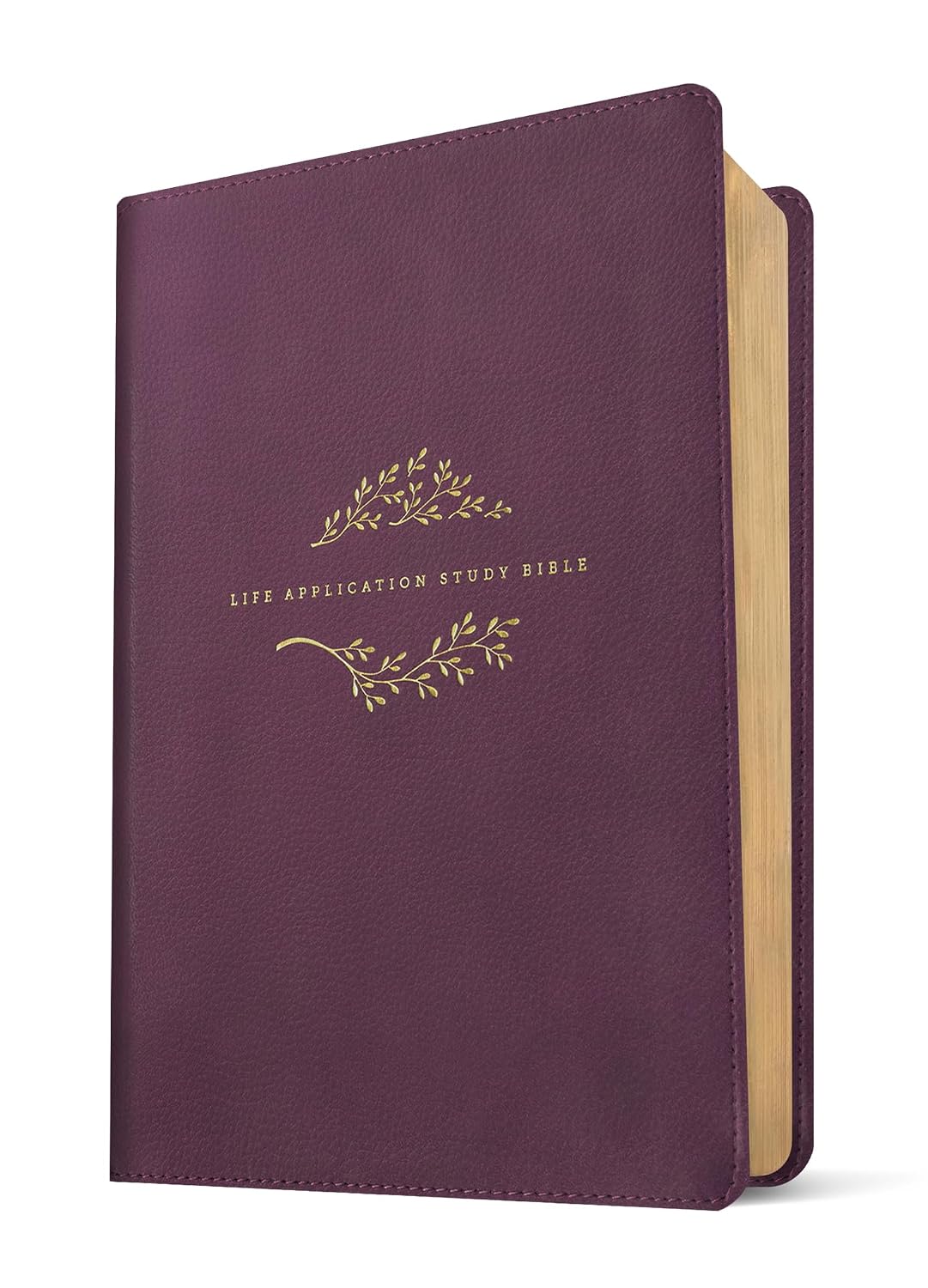 Detalle de Tyndale NLT Life Application Study Bible, Third Edition, Purple LeatherLike, Red Letter