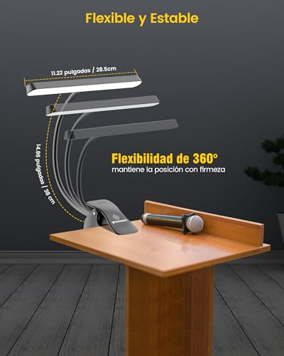 Detalle 2 de Glocusent 57 LED Lampara Partituras: luz amplia para atril con 3 colores y 5 niveles de brillo