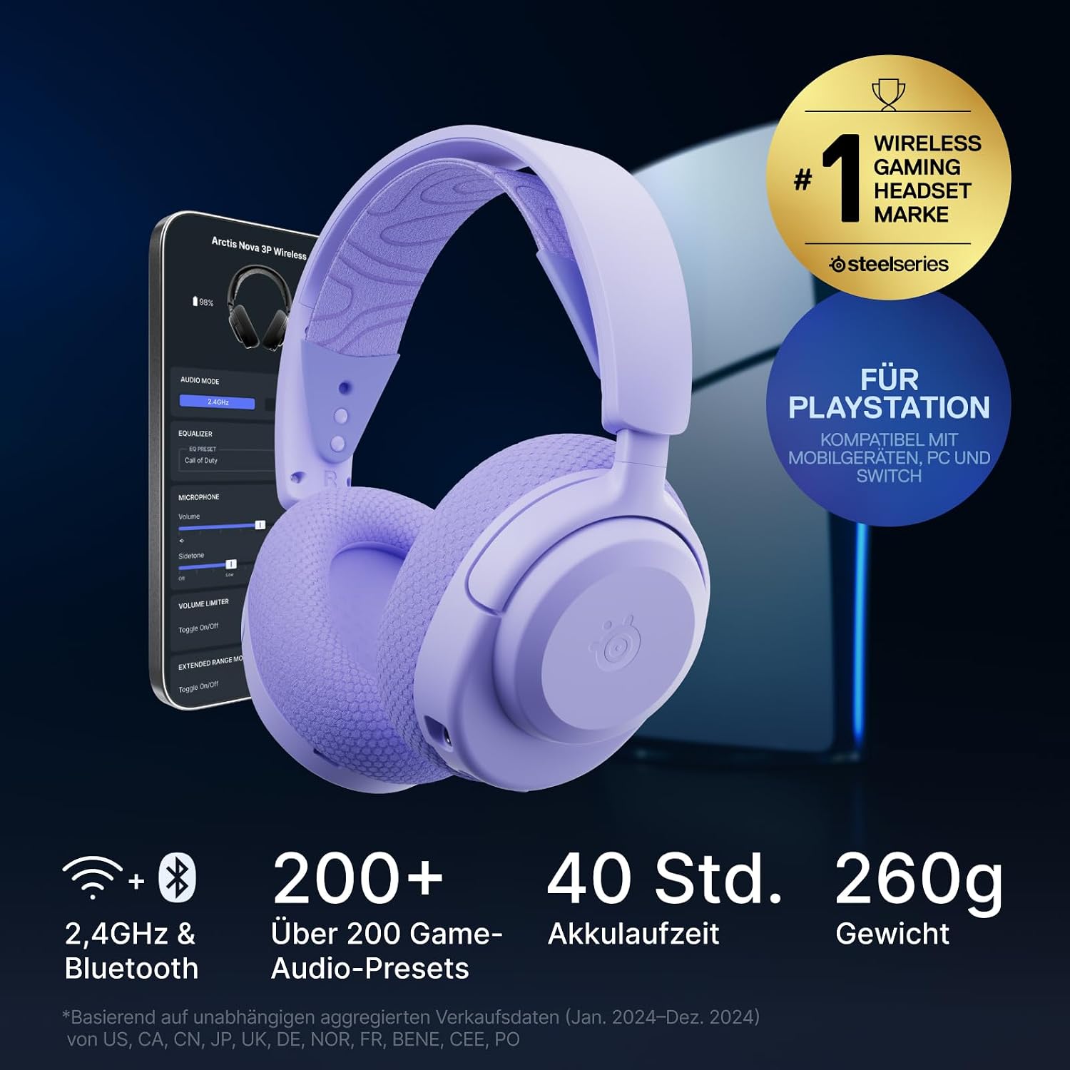 Detalle 2 de SteelSeries Arctis Nova 3P Gaming-Headset 40 Std