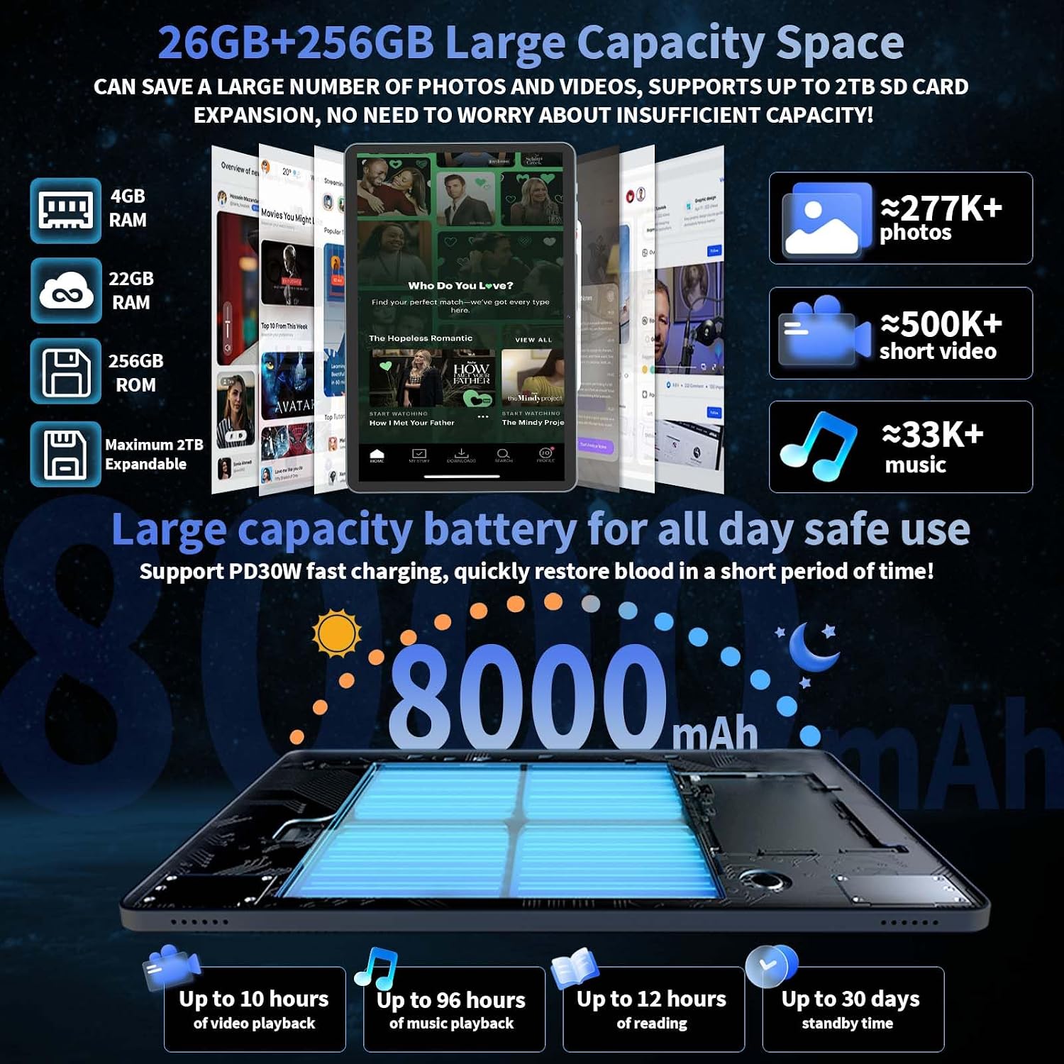 Thumbnail 4 de Relndoo P60 10.1-Inch Android 16 Tablet with Keyboard and Expandable Storage