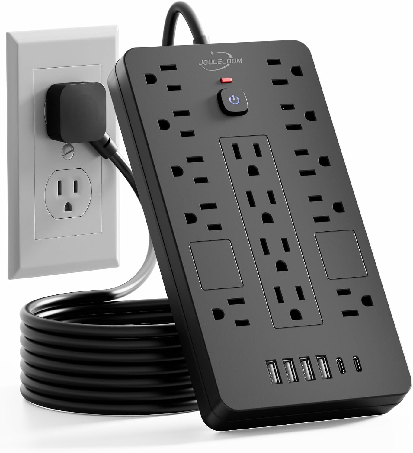 Detalle de JouleLoom TT-US814 Power Strip, 14 AC Outlets, 6 USB Ports, 6-ft Cord