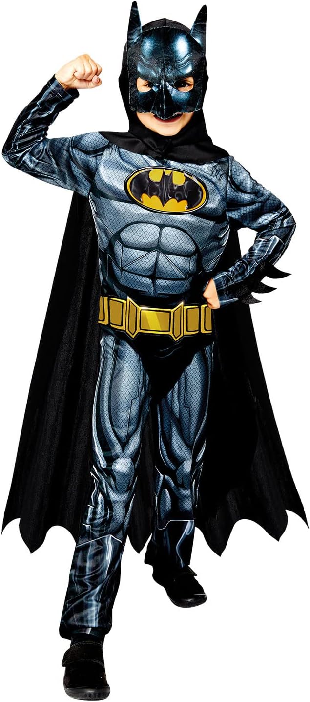Thumbnail 2 de amscan offizielles Warner Bros Batman Kostüm für Kinder (2–12 Jahre) – nachhaltiger, waschbarer Look
