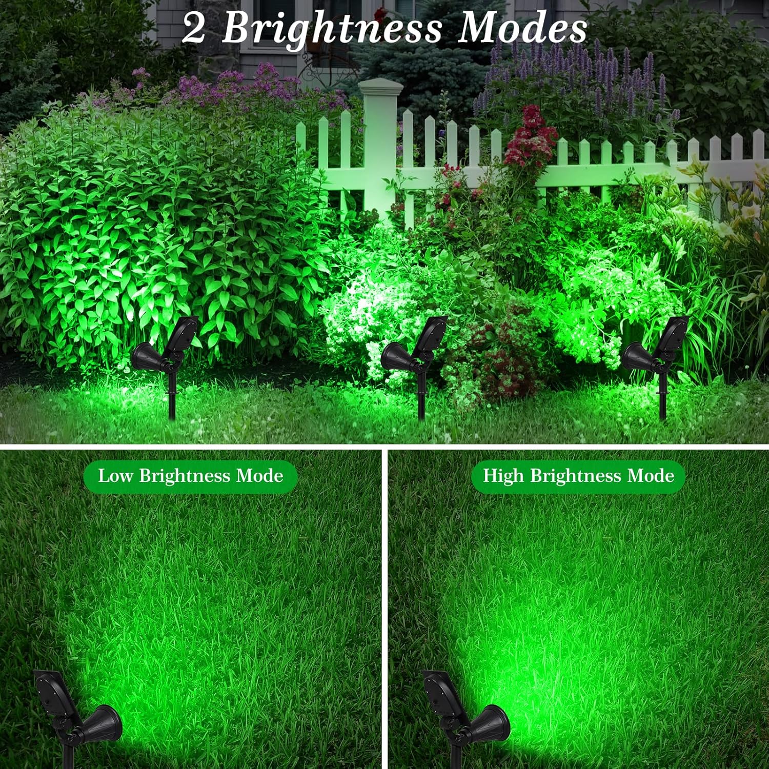 Thumbnail 4 de T-SUN 2 Pack Solar LED Spotlights (250LM) – Outdoor Security & Garden Landscape Lights, Green