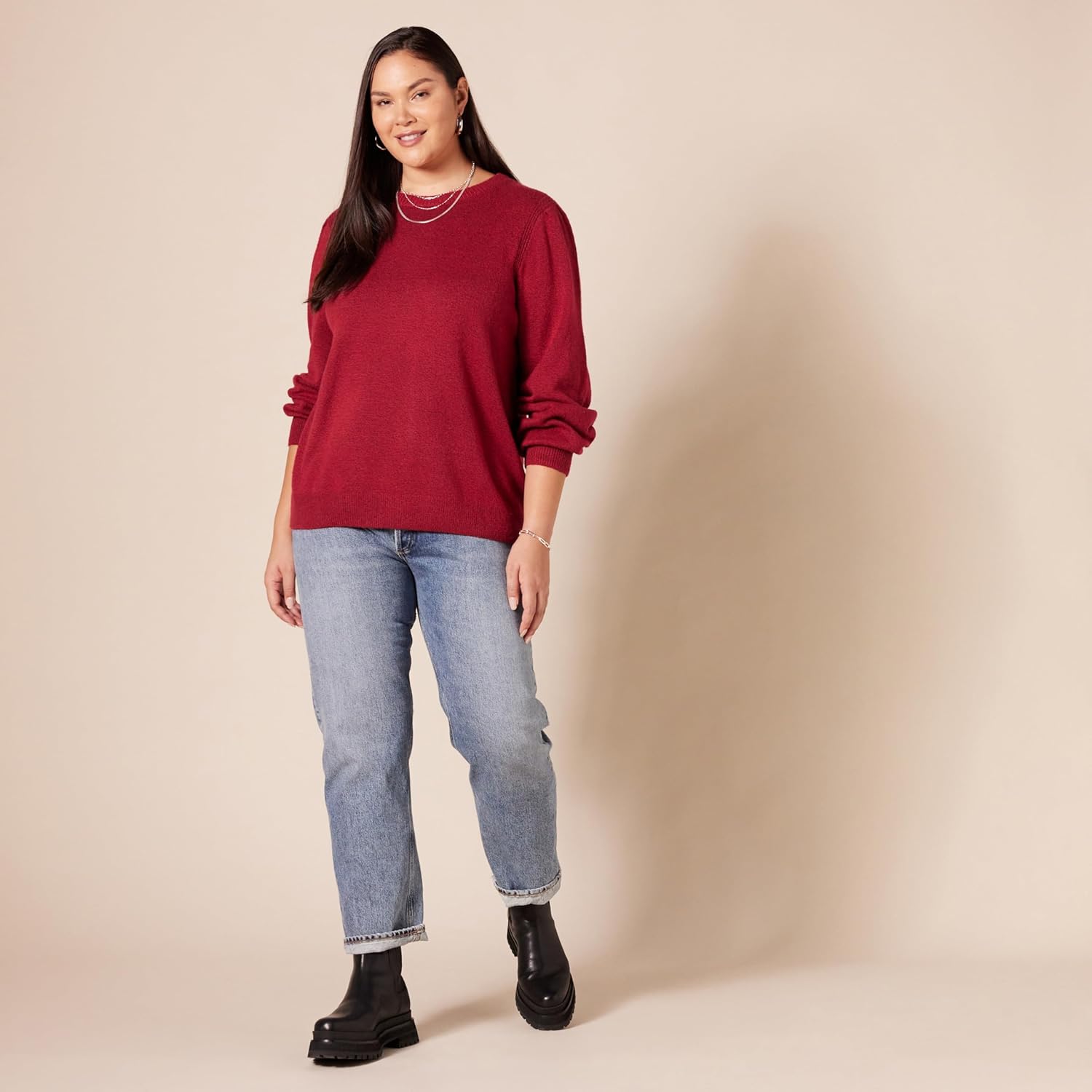 Thumbnail 6 de Amazon Essentials Damen Soft-Touch-Pullover mit plissierter Schulter und Rundhalsausschnitt