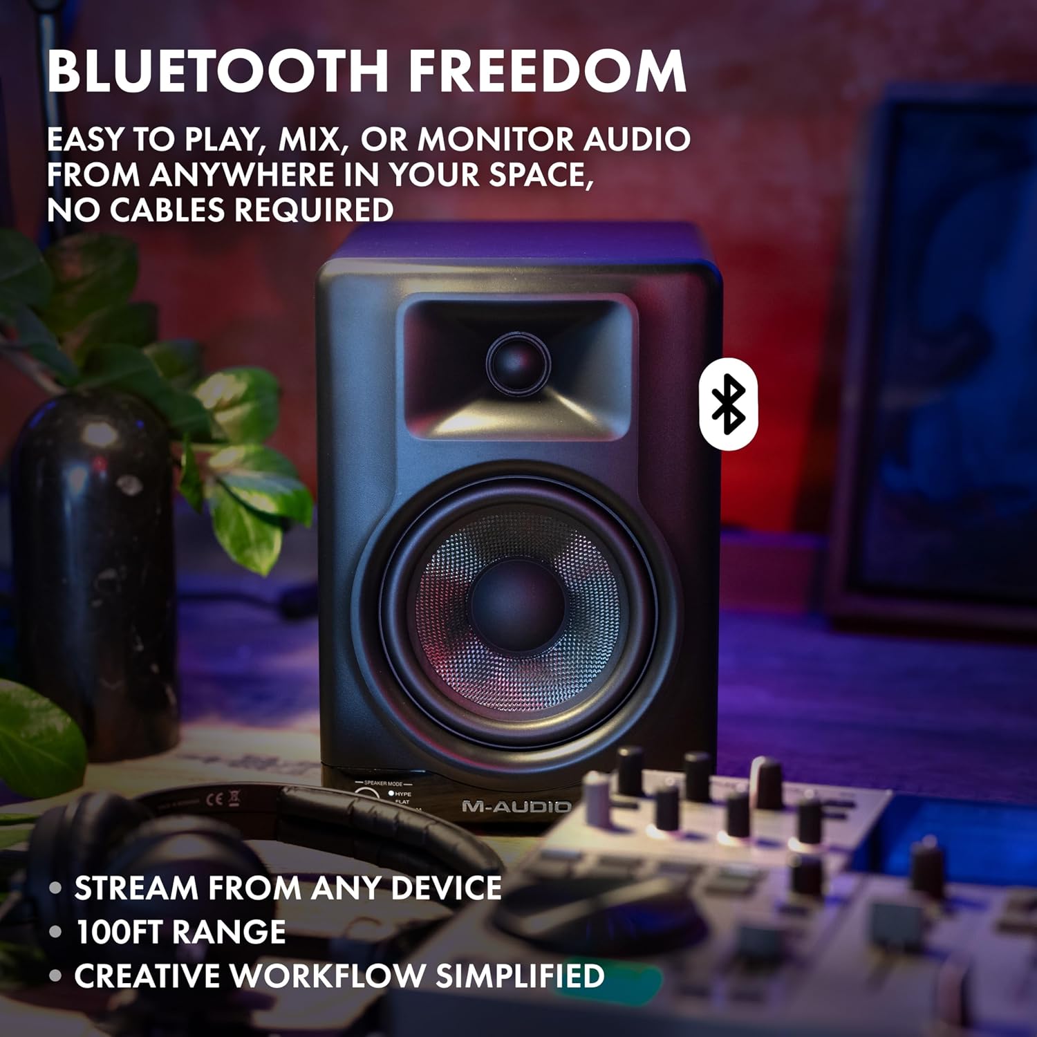Detalle 2 de M-Audio BX5BT 5-Inch Desktop Studio Monitor Speakers with Bluetooth and DSP
